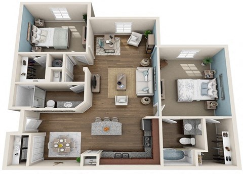 Walden Den Floor Plan | 1,155 Sq. Ft. at Integra Vista Apartments, TN 37343