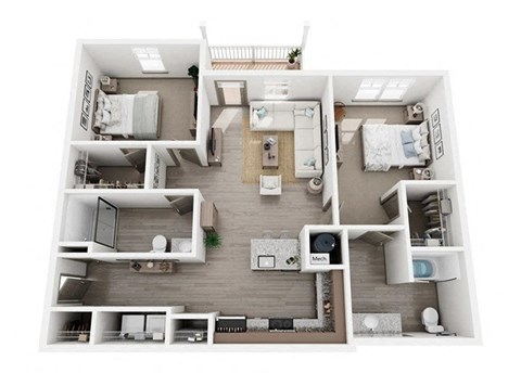 Shore Floor Plan| 1,248 Sq. Ft. at Village at Westland Cove Apartments, Knoxville, TN
