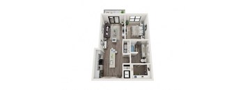 A5 Floor Plan | 685 Sq. Ft. at One Riverside Apartments, Chattanooga, 37403