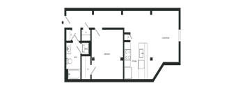 Explorer Floor Plan | 807 Sq. Ft. at Mayton Transfer Lofts, Petersburg