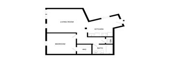 Figure Floor Plan | 690 Sq. Ft. at Mayton Transfer Lofts, Petersburg, 23803