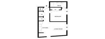 Gaze Floor Plan | 651 Sq. Ft. at Mayton Transfer Lofts, Petersburg Virginia