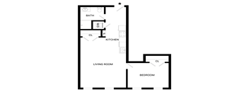 Myriad Floor Plan | 624 Sq. Ft. at Mayton Transfer Lofts, Petersburg, VA 23803