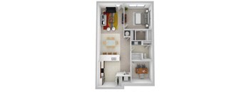 a floor plan with a bedroom and a bathroom