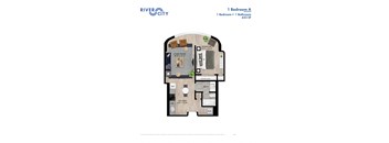 River City - 1 Bed/1Bath Floor Plan