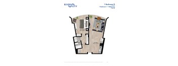 River City - 1 Bed/1Bath Floor Plan