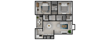 Live 22 Floor Plan at Lifestyle at Shreveport, Shreveport, Louisiana