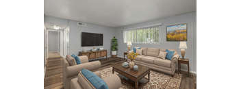 Living Room With Window at Lifestyle at Shreveport, Shreveport