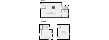 the floor plans of two different floors of a house