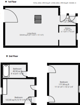 the floor plans of two different floors of a house