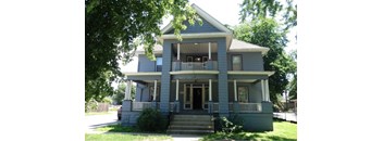 Two-story house exterior at The Terraces at Dekalb, Illinois