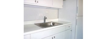 Kitchen with Sink and Faucet at The Terraces at Dekalb, Illinois, 60115