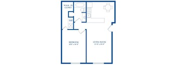 a blue and white floor plan of a house