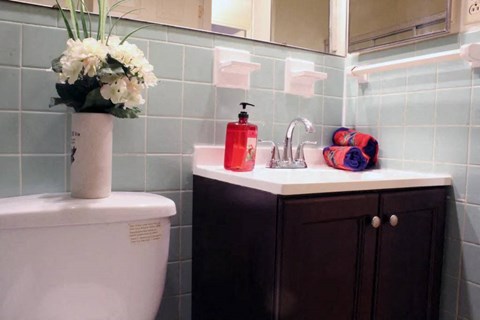 a bathroom with a sink and a toilet