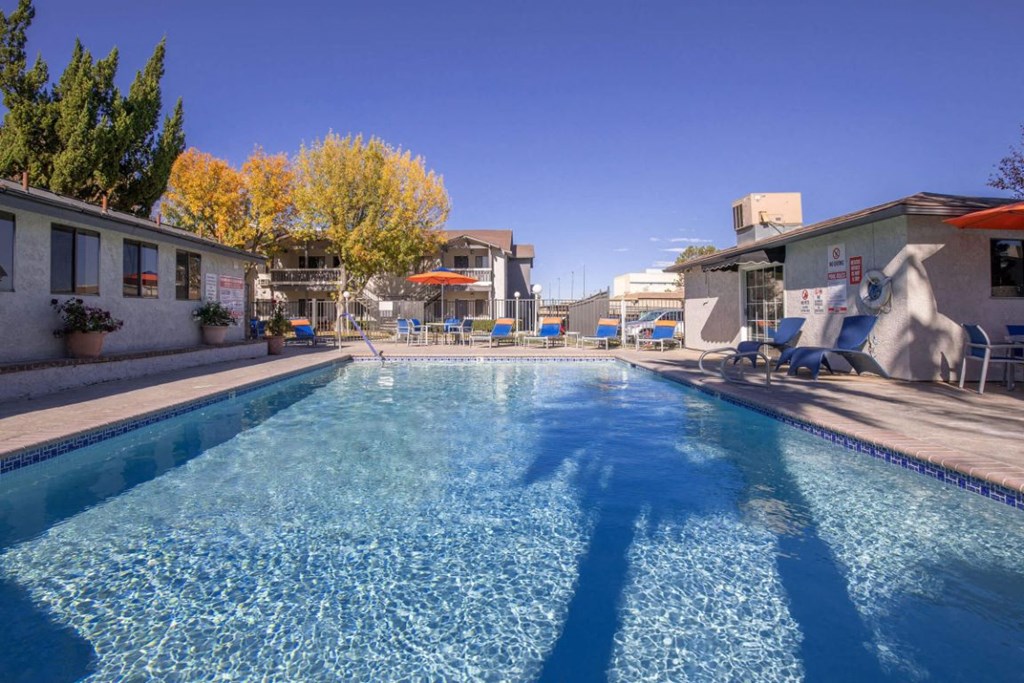 the pool at the apartments for rent