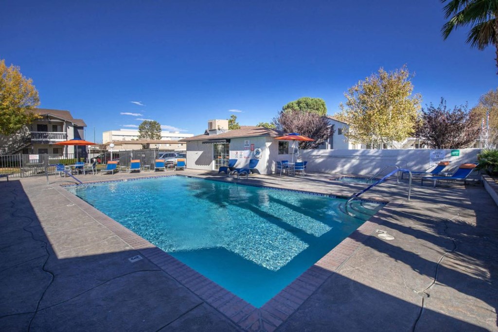 the pool at the apartments for rent