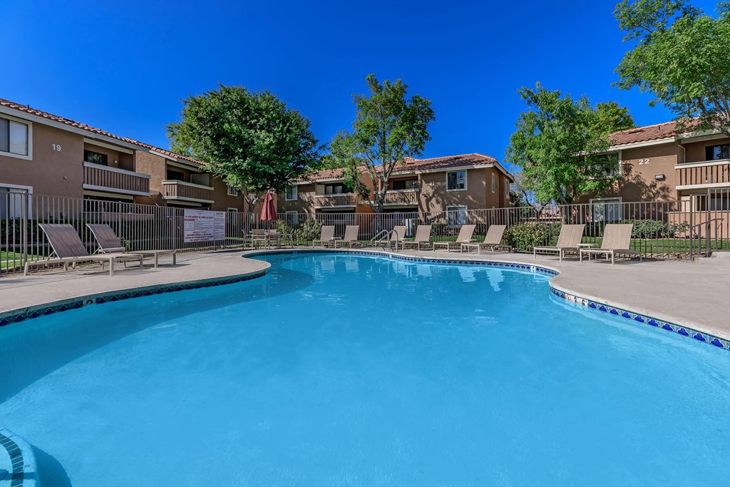 the swimming pool at our apartments