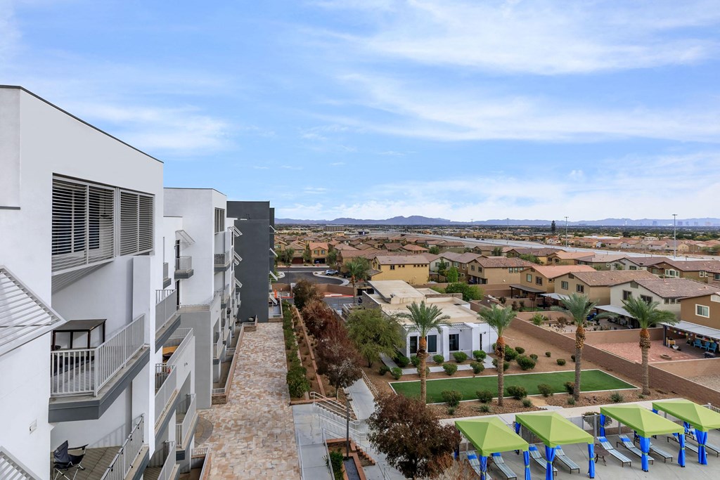 a view of the neighborhood from the roof of a building