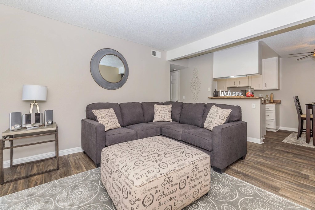 a living room with a couch and a