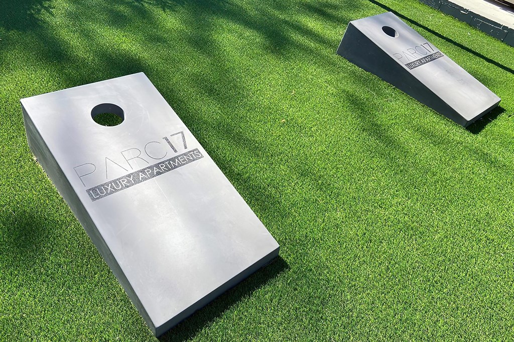 a pair of privacy barriers on the grass