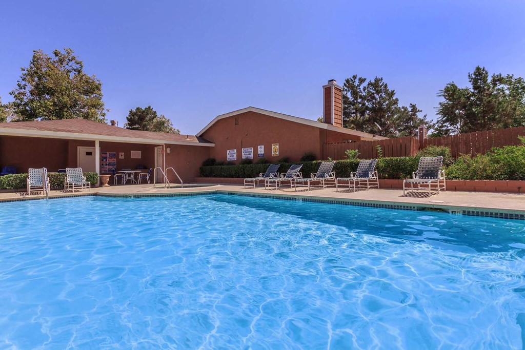 the swimming pool at the resort on a sunny day