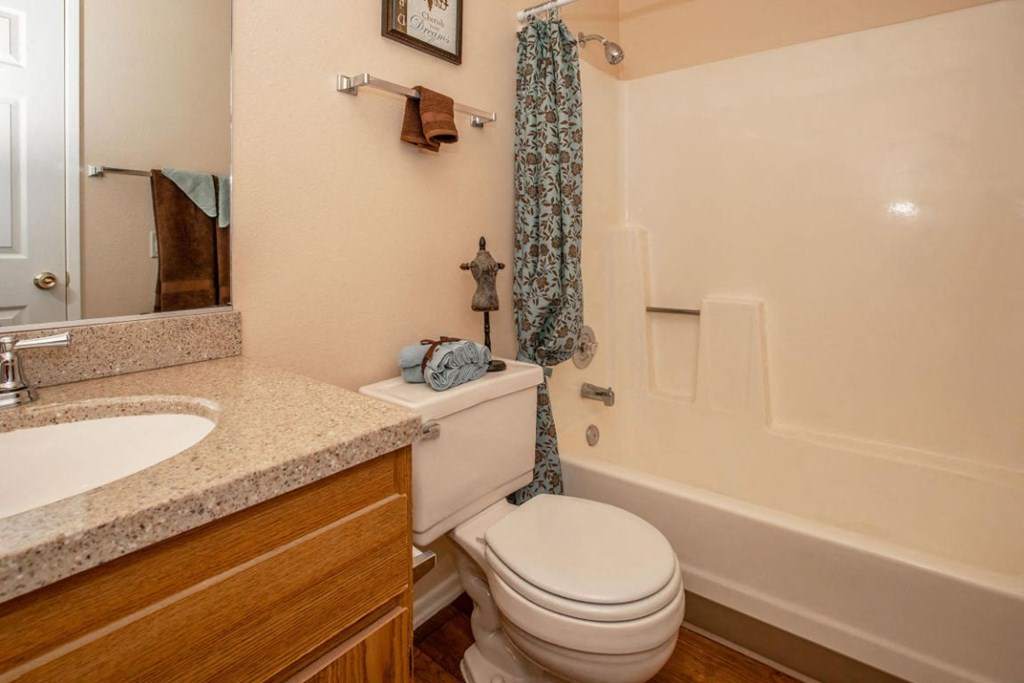 a bathroom with a toilet and a sink and a tub
