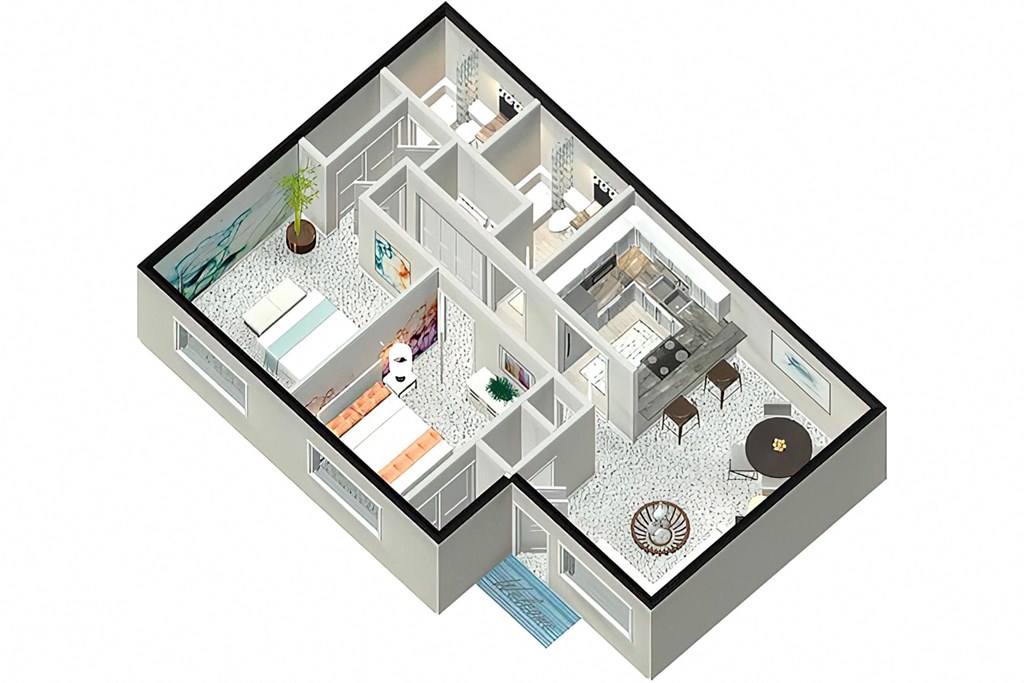 isometric view of the floor plan of a house