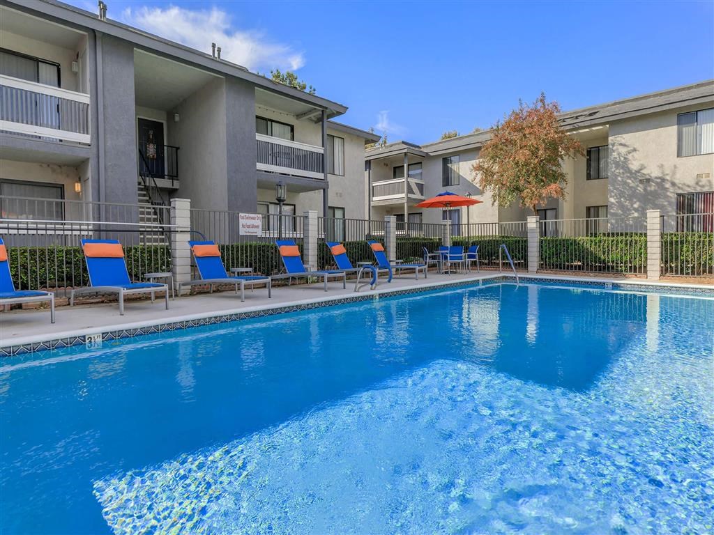 the swimming pool at our apartments