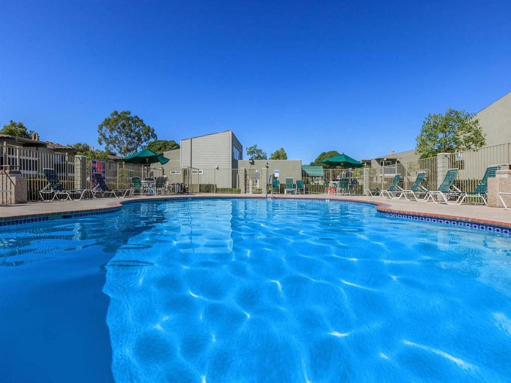 the swimming pool at the apartments for rent