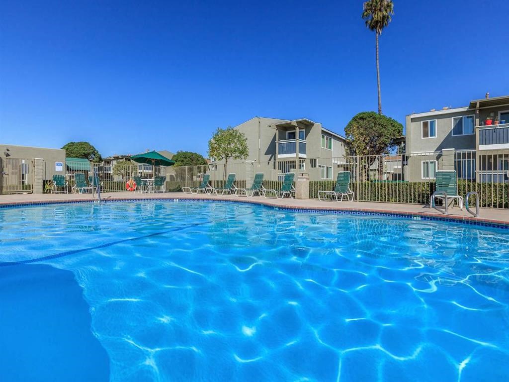 the swimming pool at the apartments for rent