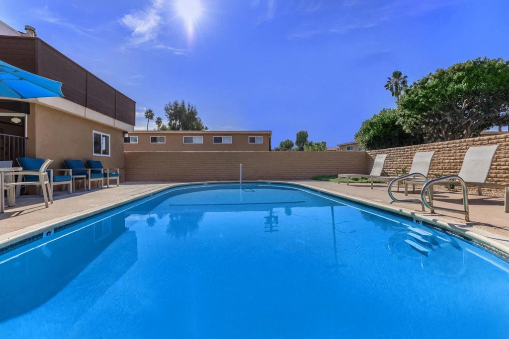 the swimming pool at our apartments