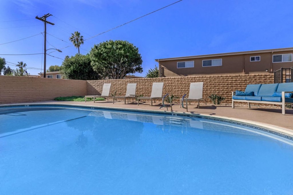 the swimming pool at our apartments