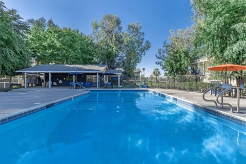 the swimming pool at our apartments