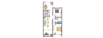 a floor plan of a small house with a living room