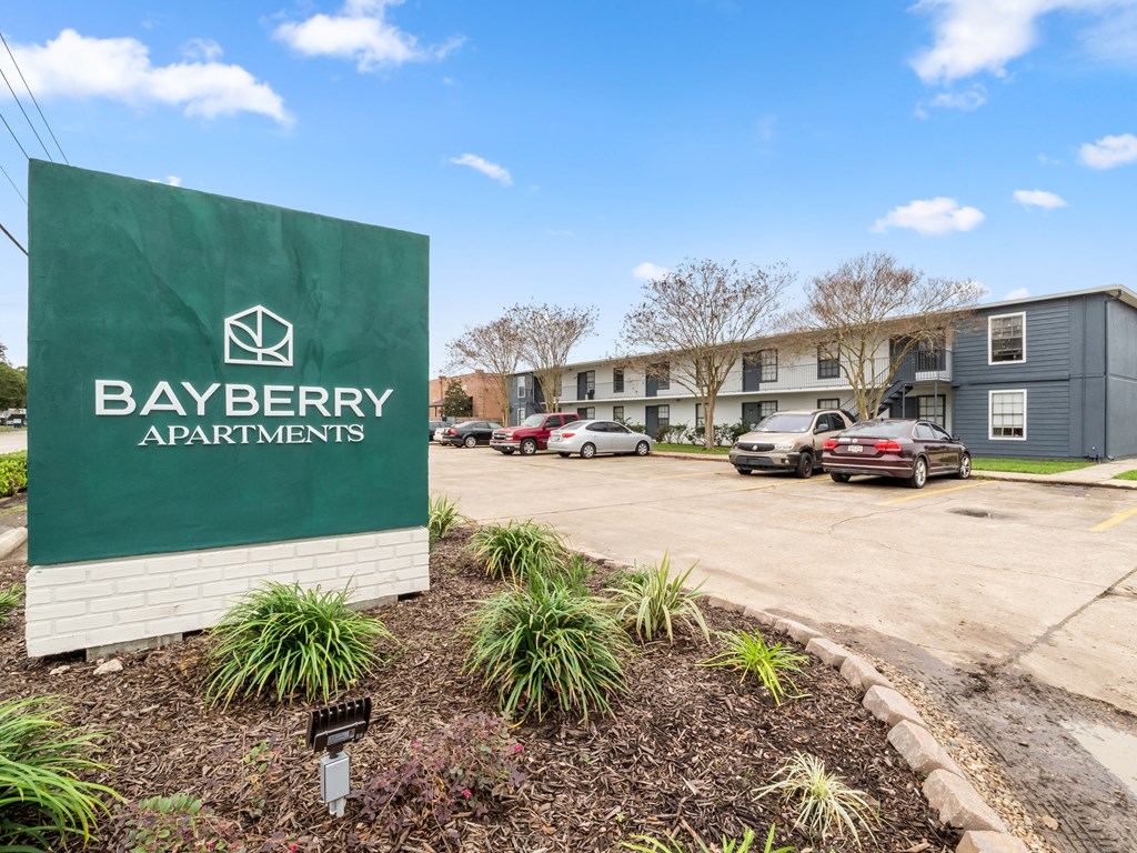 the apartments at bayberry apartments entrance sign