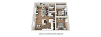 The Oakshade Floor Plan - 2 bedroom 1 bathroom with 812 square feet