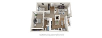 The Sunnyvale floor plan - 2 bedroom 1 bathroom with 1170 square feet