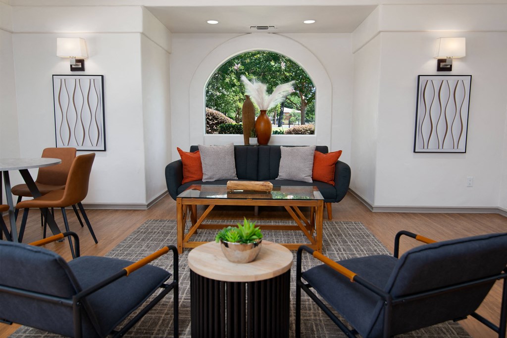 Leasing office seating area at Willow Grove Apartments, Sacramento California 