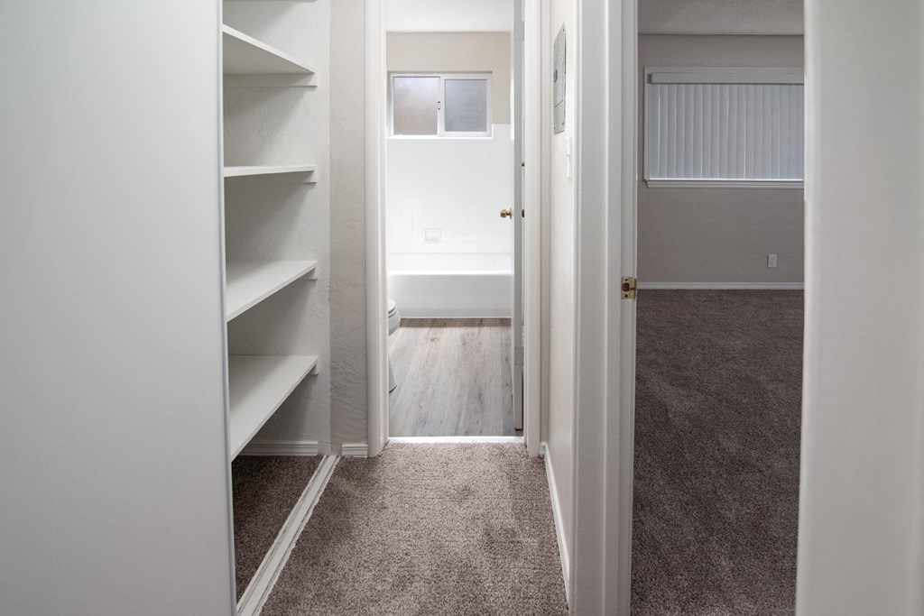 Model hallway and closet