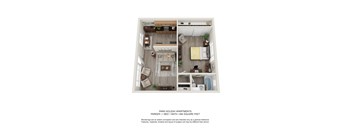 Park Holiday 1 bed 1 bath Left floor plan 594 sq ft