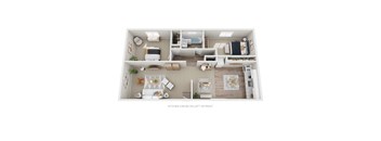 Willow Manor 2x1 1134 sq ft floor plan 3D image