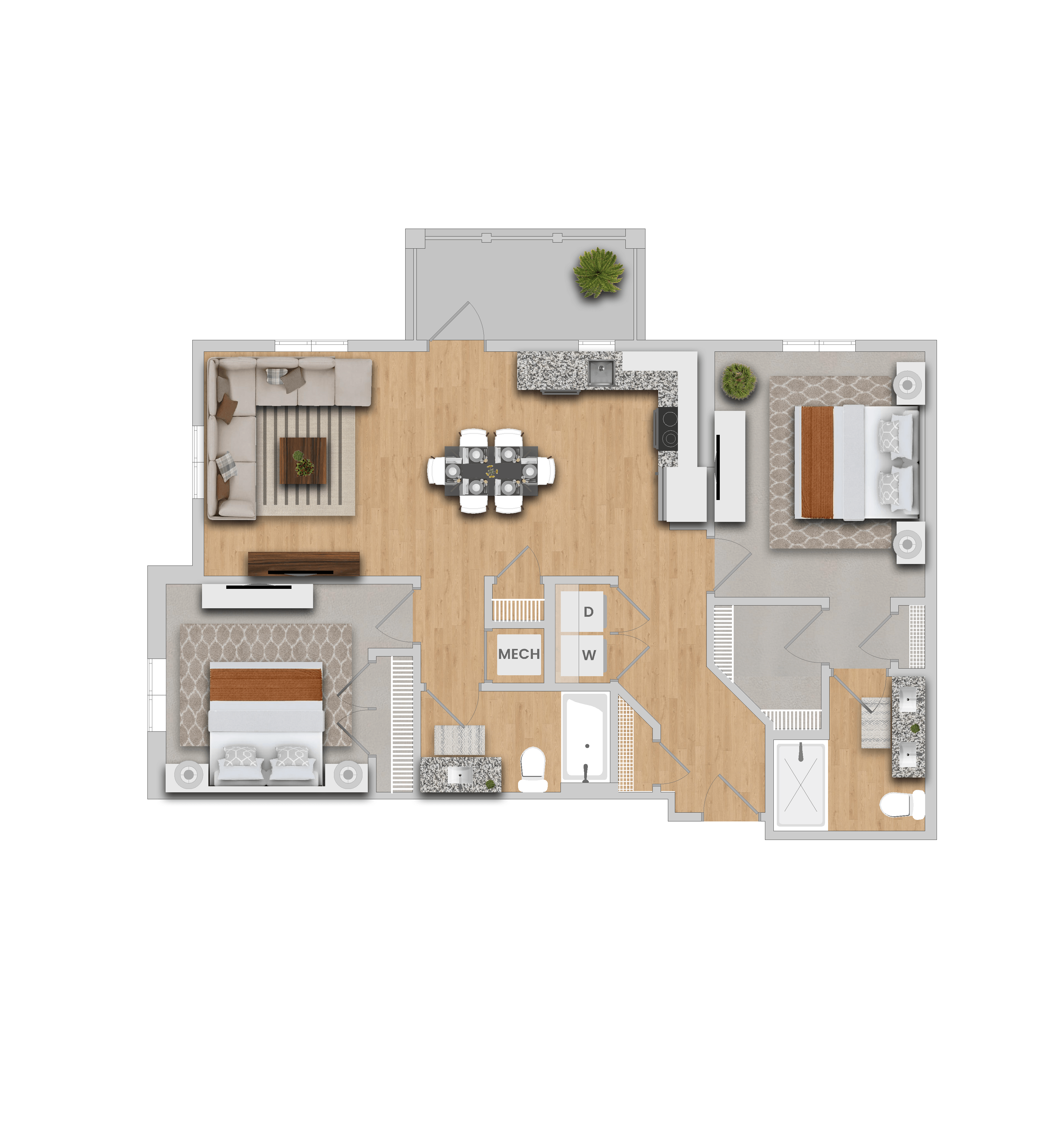 a floor plan of a house with a bedroom and a living room