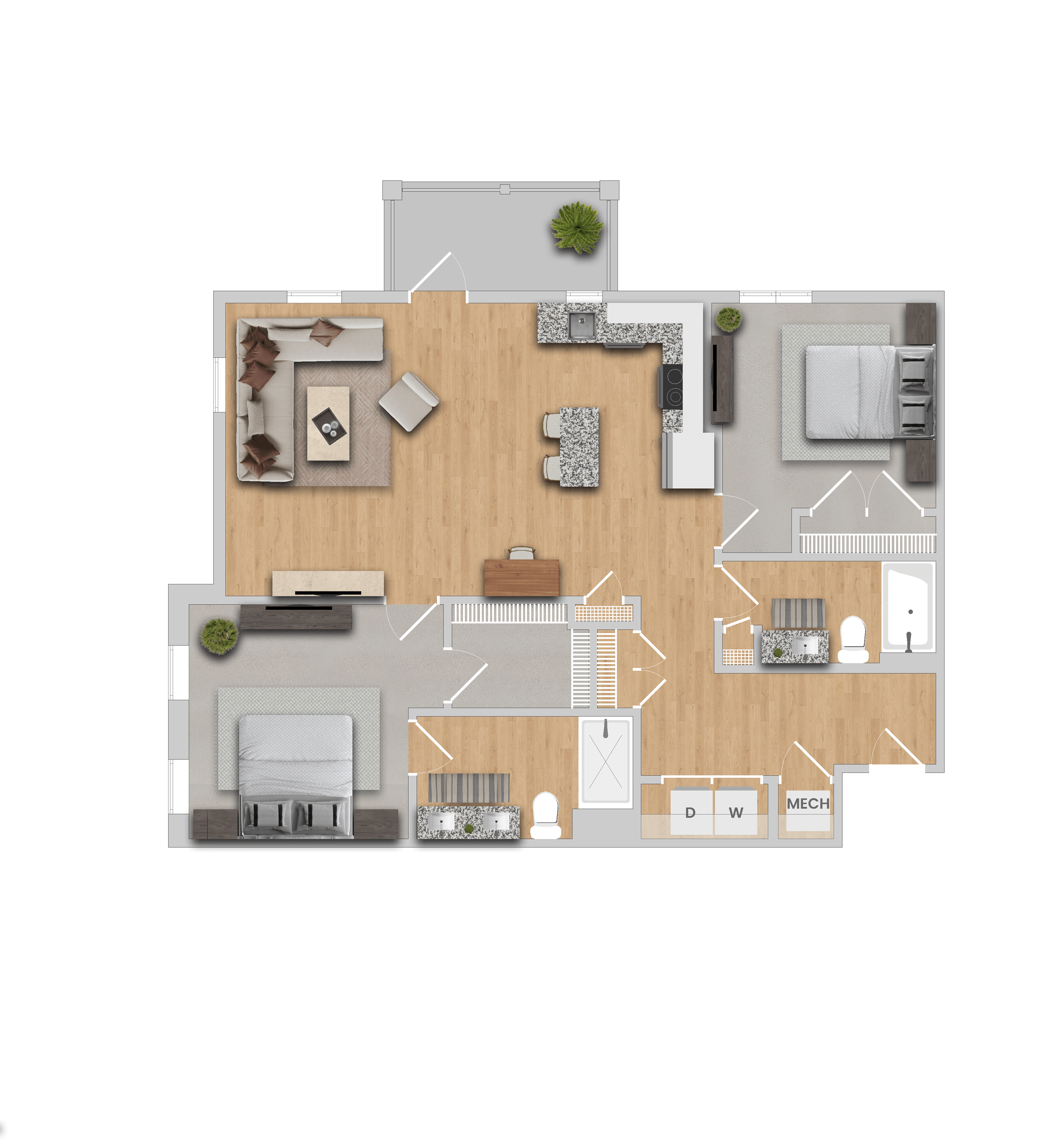 a floor plan of a house with a bedroom and a living room
