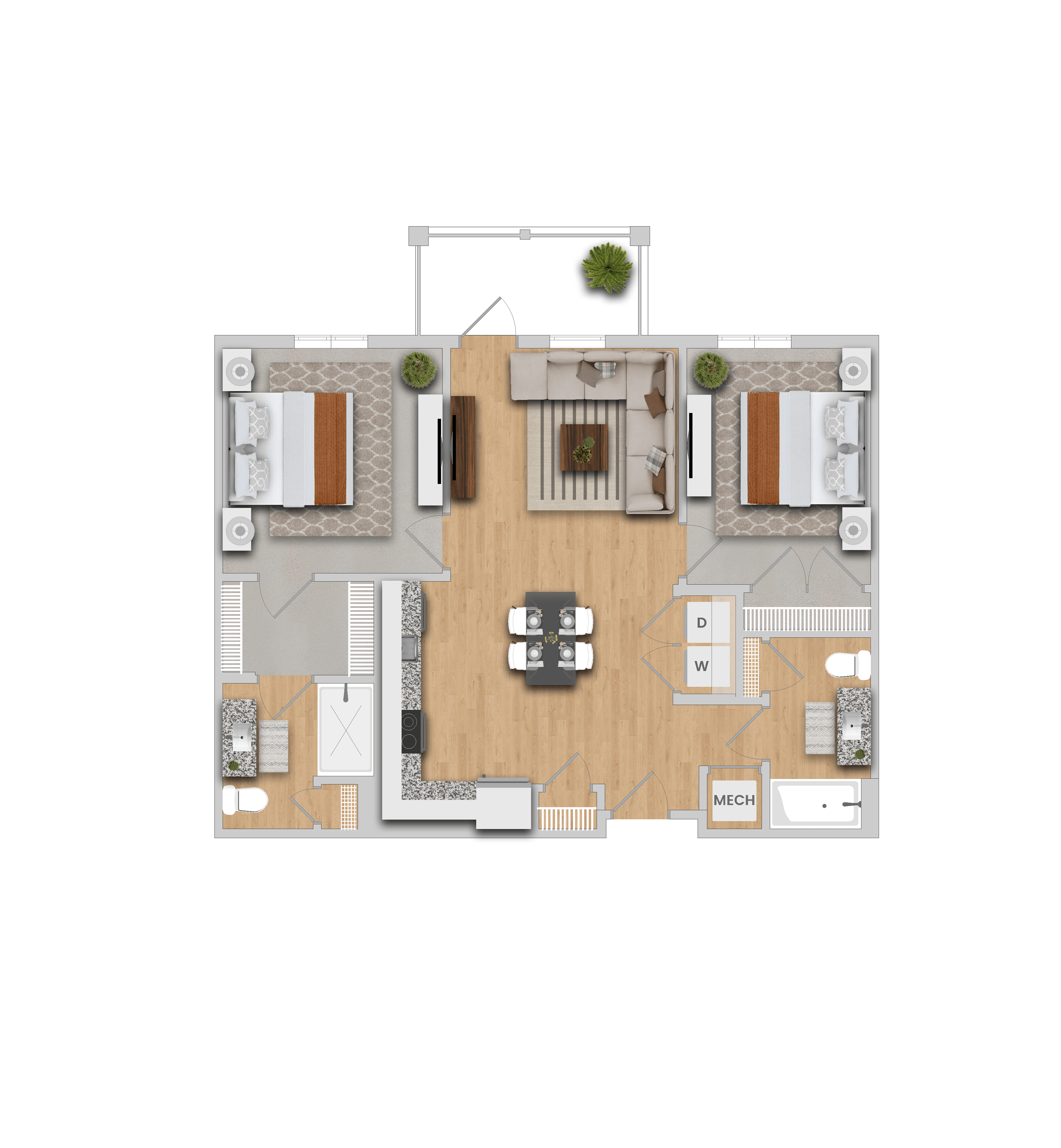 a floor plan of a house with a bedroom and a living room