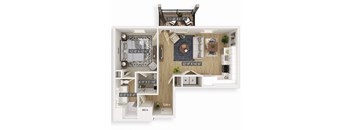 Almond 3D Floorplan Illustration