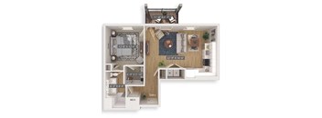 Almond 3D Floorplan Illustration