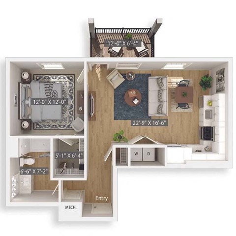 Apple 3D Floorplan Illustration