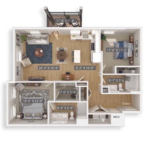 Cambria 3D Floorplan Illustration