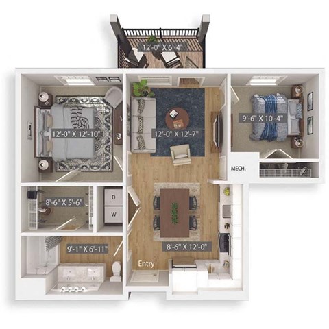 Douglas 3D Floorplan Illustration