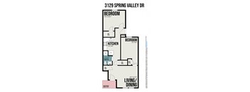 a floor plan of a house with a bedroom and a living room